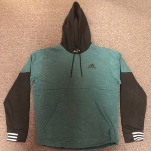 Adidas Mens Green and Black Hoodie